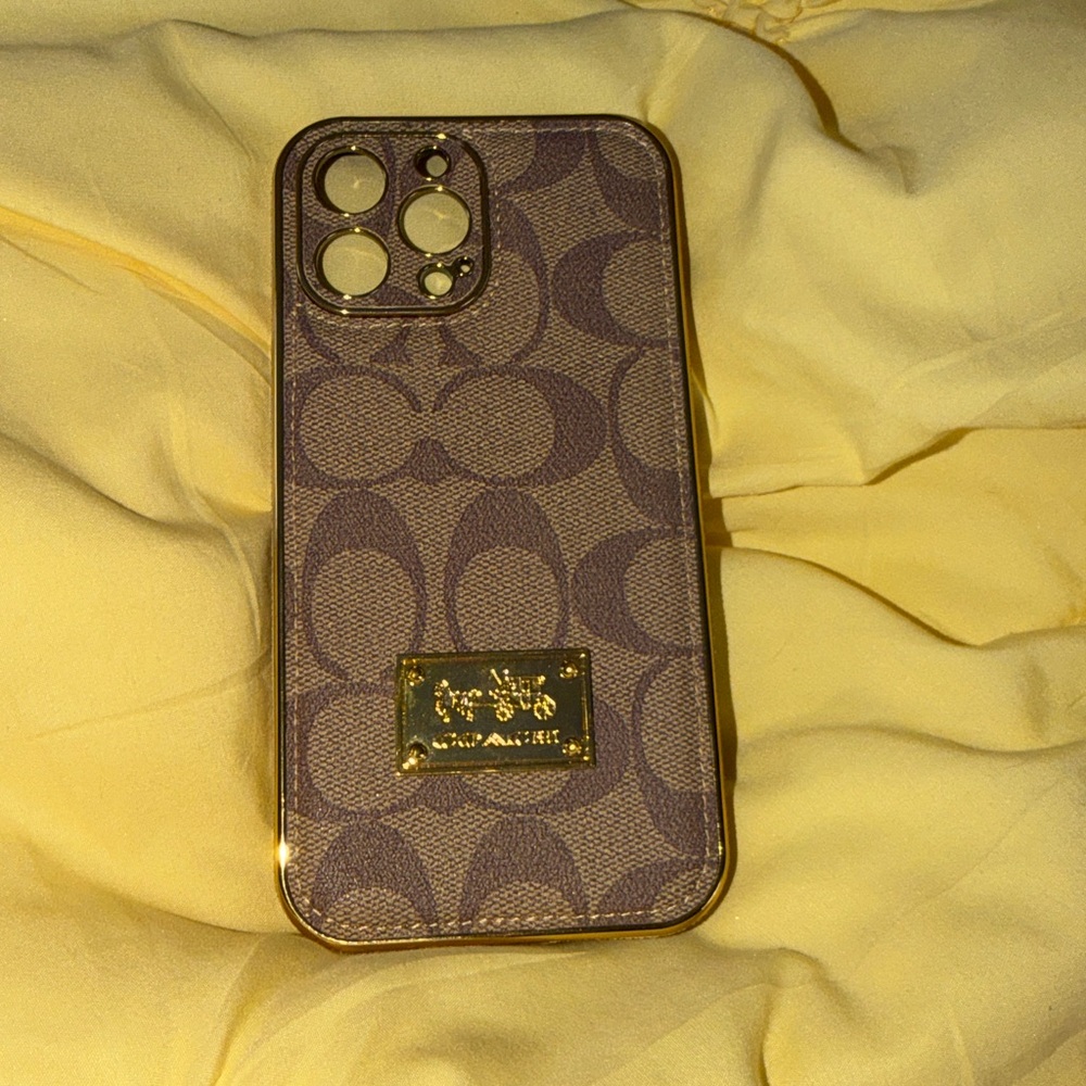 Coach brown and tan iPhone 13 Pro Max Phone Case!!